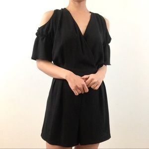 MOVING SALE! Zara Basic Blue cold shoulder romper